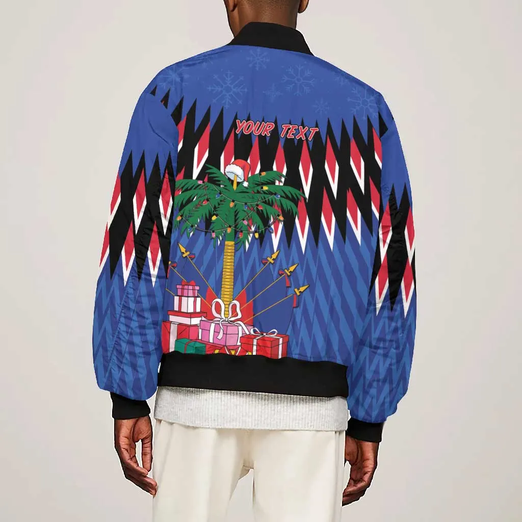 Haiti Afro Christmas Personalized Bomber Jacket Festive Vibes LT7