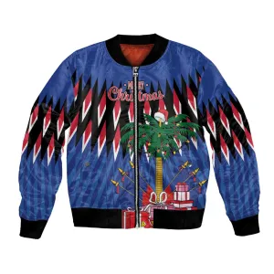Haiti Afro Christmas Personalized Bomber Jacket Festive Vibes LT7