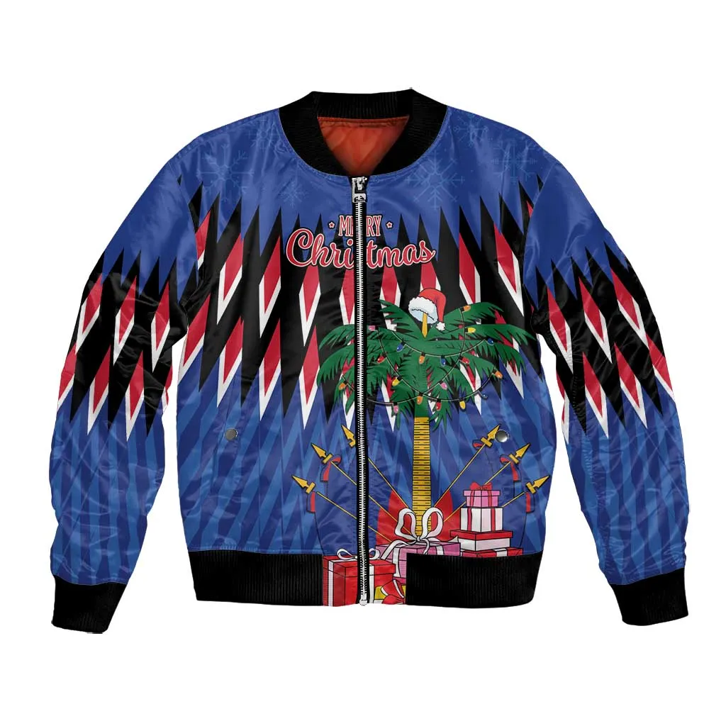 Haiti Afro Christmas Personalized Bomber Jacket Festive Vibes LT7