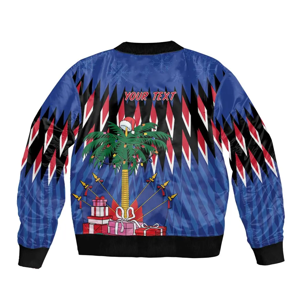 Haiti Afro Christmas Personalized Bomber Jacket Festive Vibes LT7