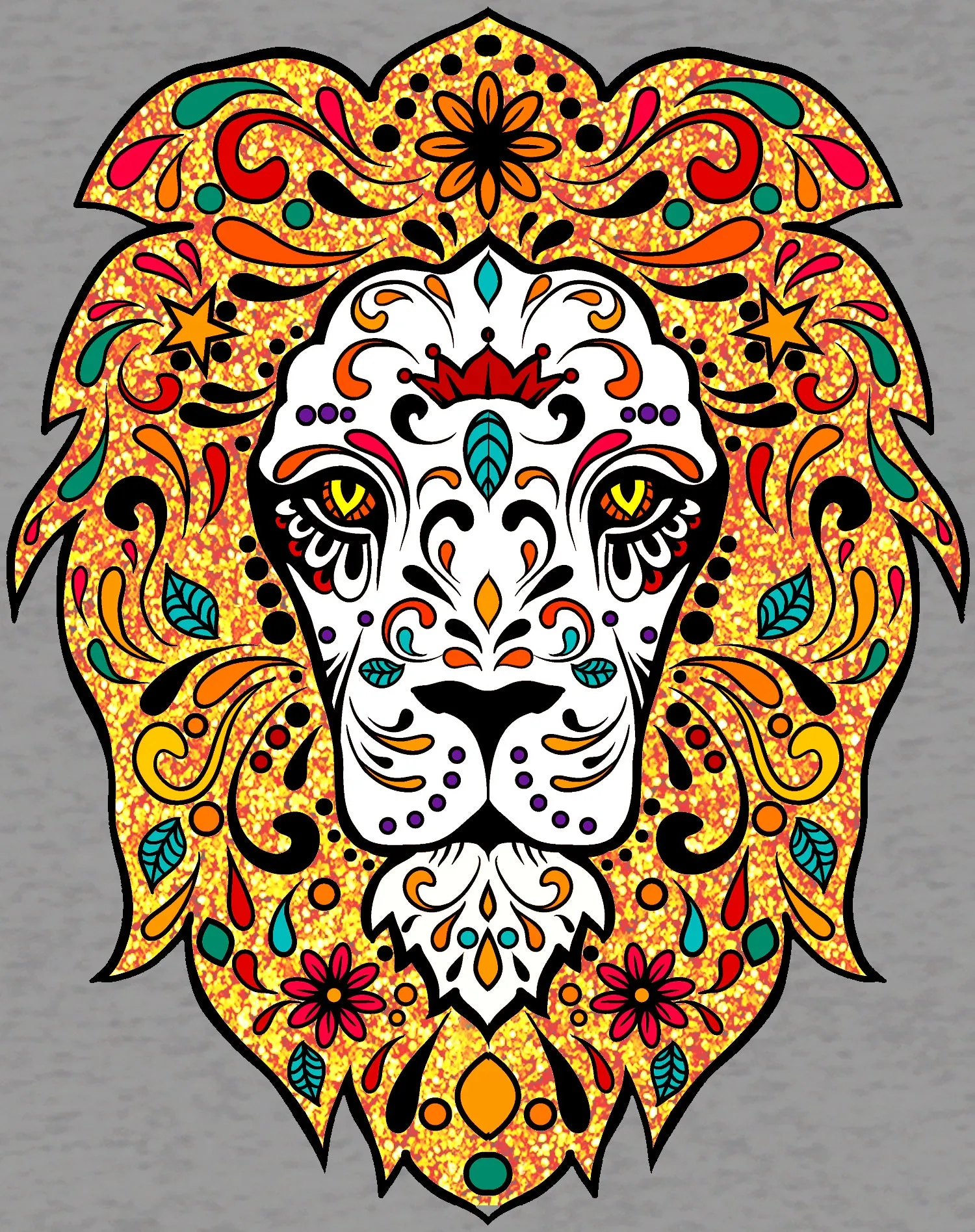 Halloween Day Of The Dead Calavera Lion Sugar Skull Bling Official Kid's T-shirt