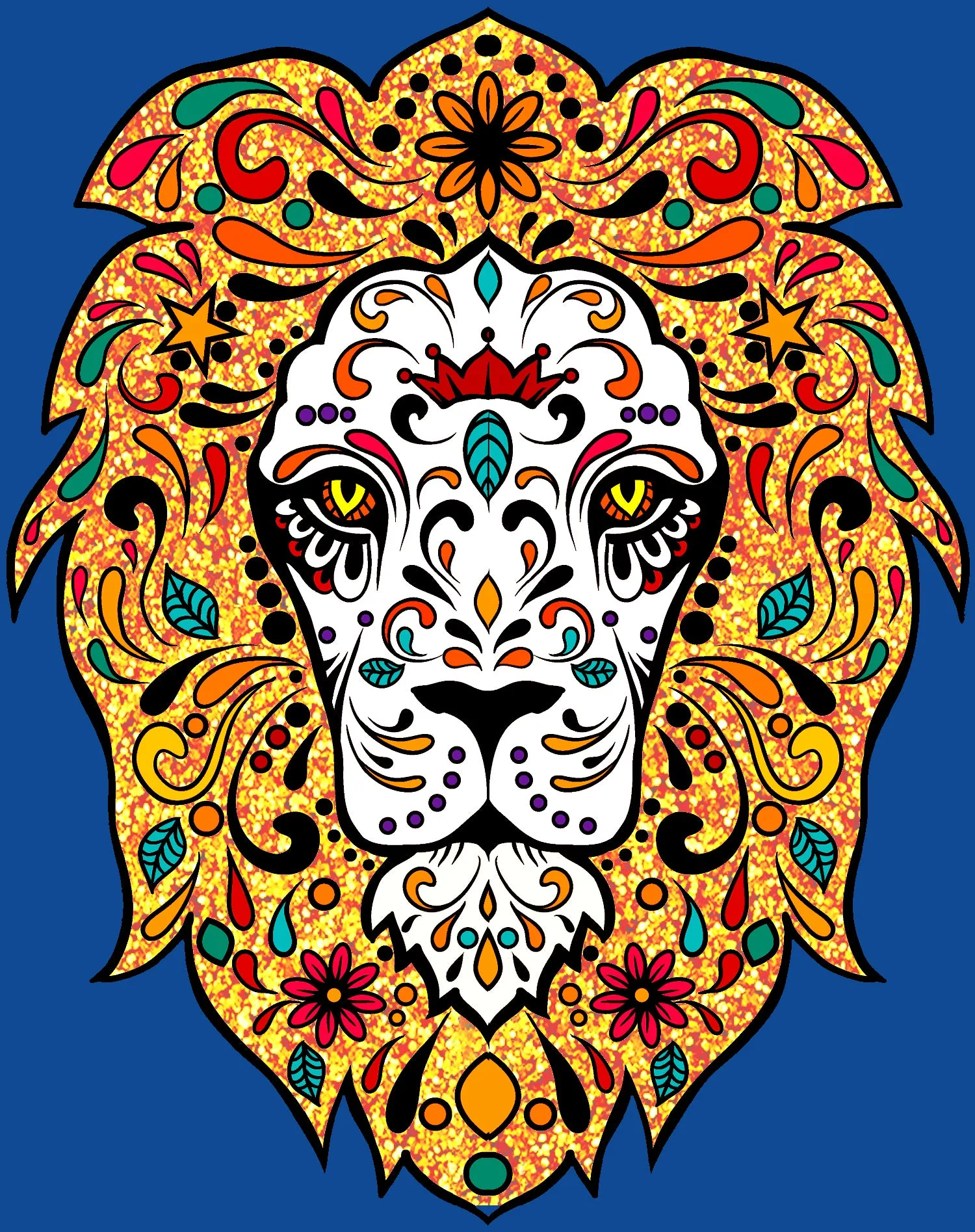 Halloween Day Of The Dead Calavera Lion Sugar Skull Bling Official Kid's T-shirt