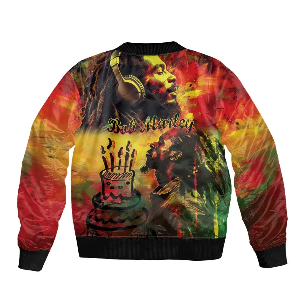 Happy Birthday King of Reggae Sleeve Zip Bomber Jacket LT9