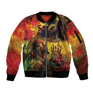 Happy Birthday King of Reggae Sleeve Zip Bomber Jacket LT9