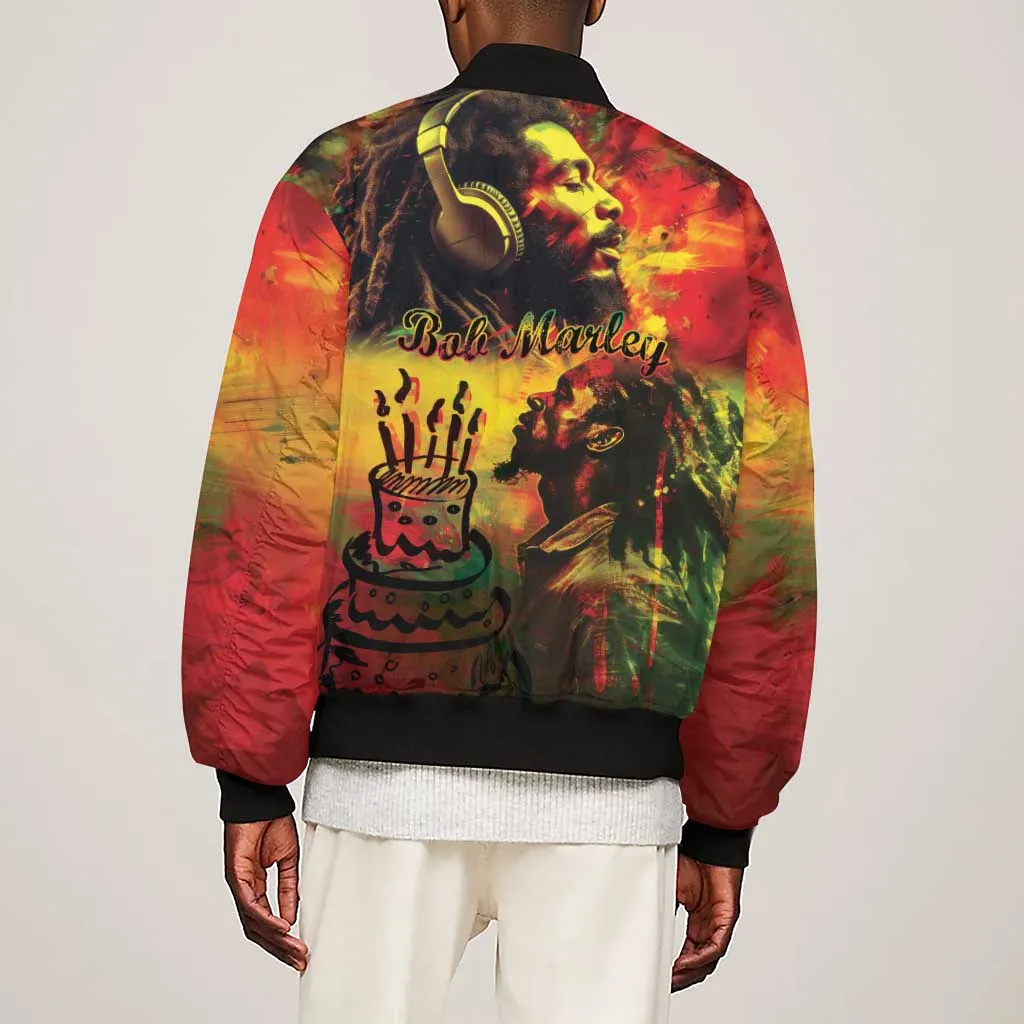 Happy Birthday King of Reggae Sleeve Zip Bomber Jacket LT9
