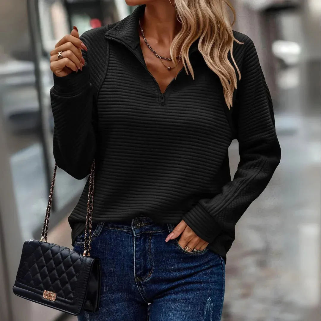 Helena | Half-Zip Detailed Pullover