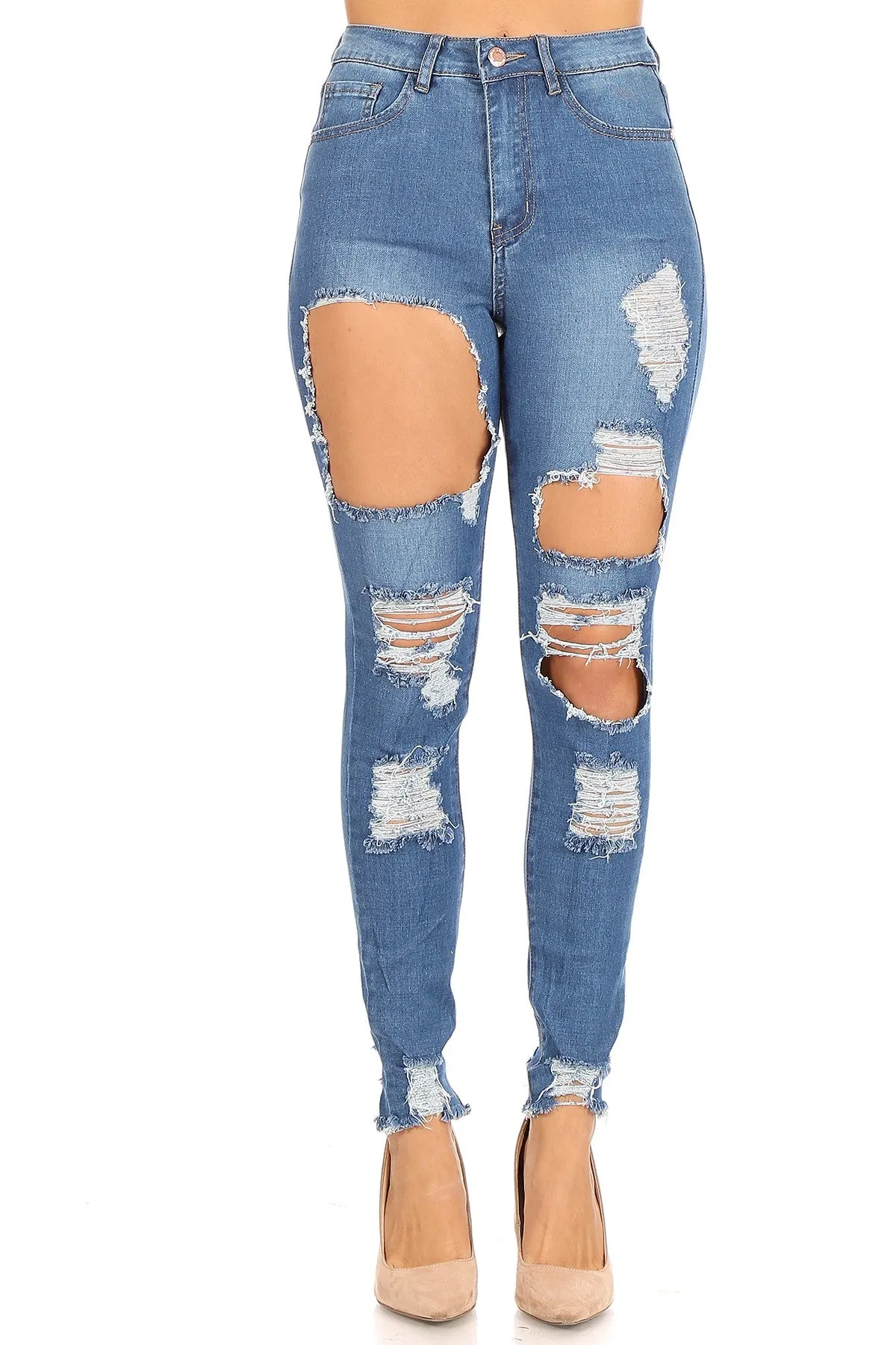 High Waist Cut Out Jeans