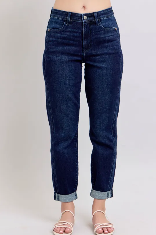 High Waist Dark  Boyfriend Jean