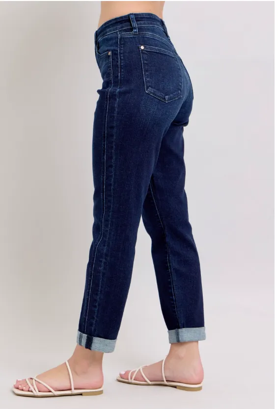 High Waist Dark  Boyfriend Jean