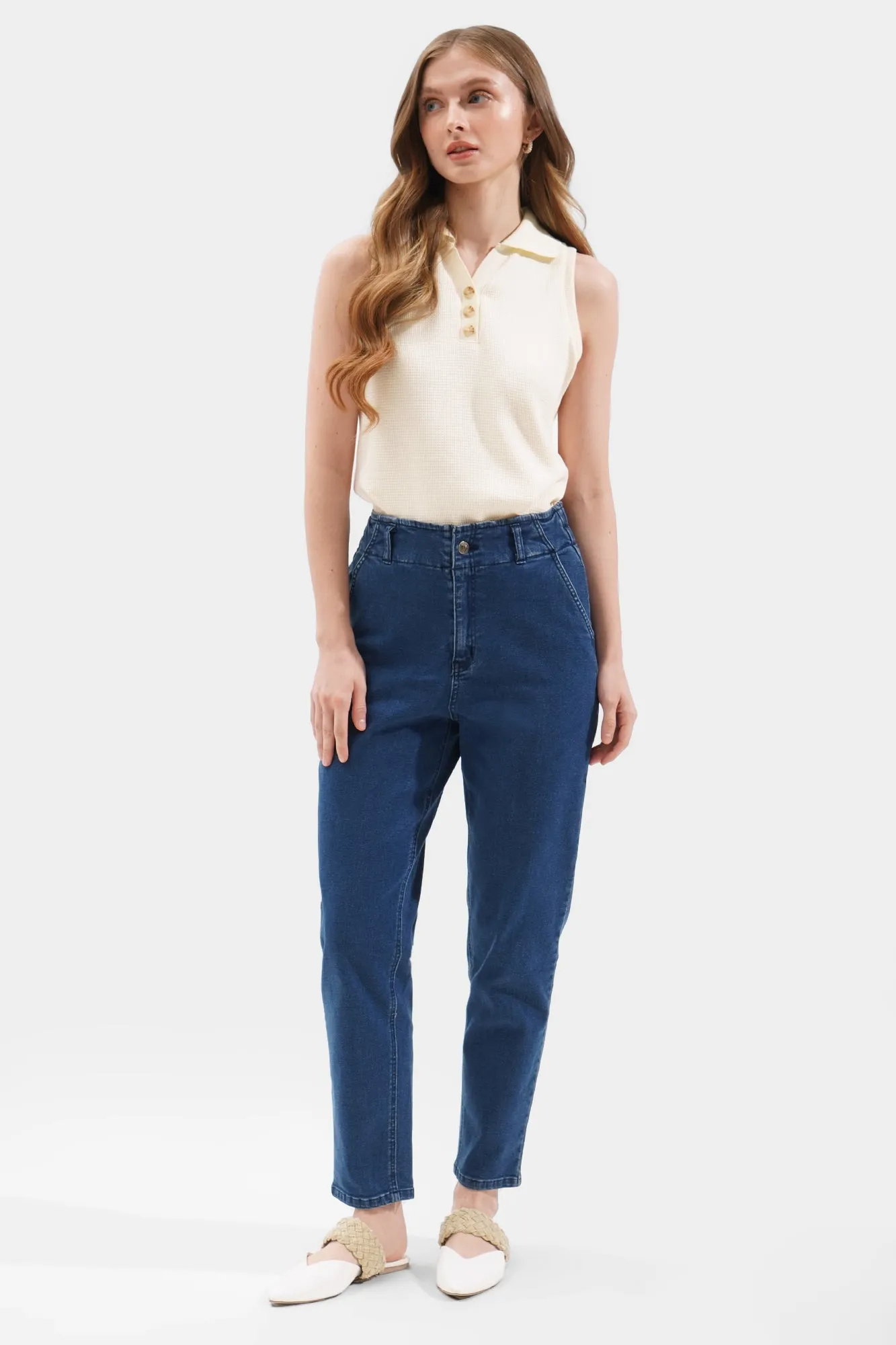 High Waisted Slim Cozy Jeans