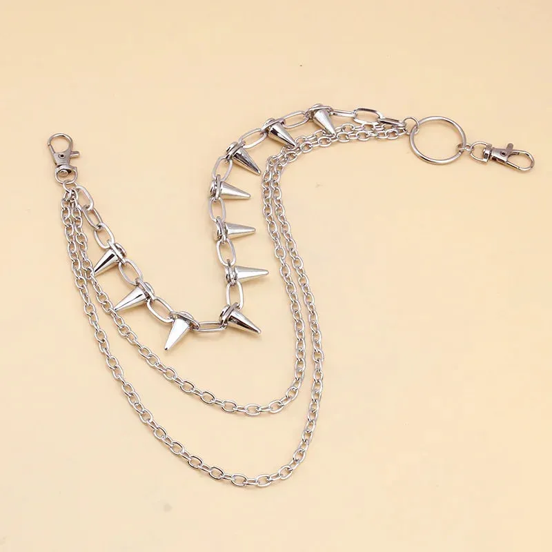 Hip-hop Punk Metal Rivets Pants Chain Multi-layer Waist Chain Dress Up Pants Hundred With Jewelry