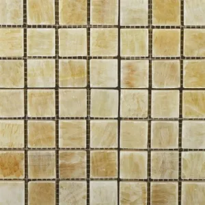 Honey Onyx 1 X 1 Polished Premium Mosaic Tile on Mesh (Lot of 50 sq. ft.)