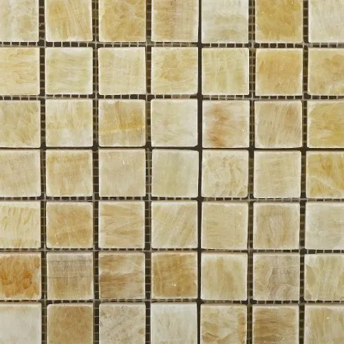 Honey Onyx 1 X 1 Polished Premium Mosaic Tile on Mesh (Lot of 50 sq. ft.)