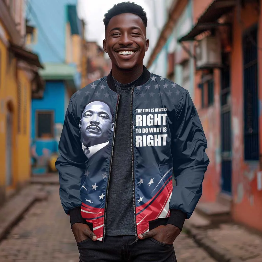 Honor MLK African-American Civil Rights Leaders Bomber Jacket The Time Is Always Right To Do What Is Right LT9