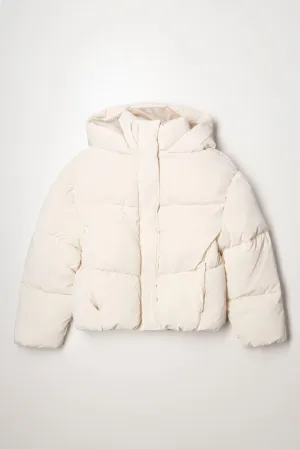 Hooded Puffer Jacket Cream