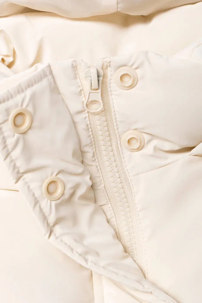Hooded Puffer Jacket Cream