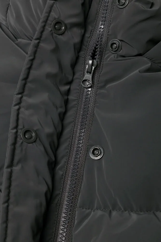 Hooded Puffer Jacket Dark Grey