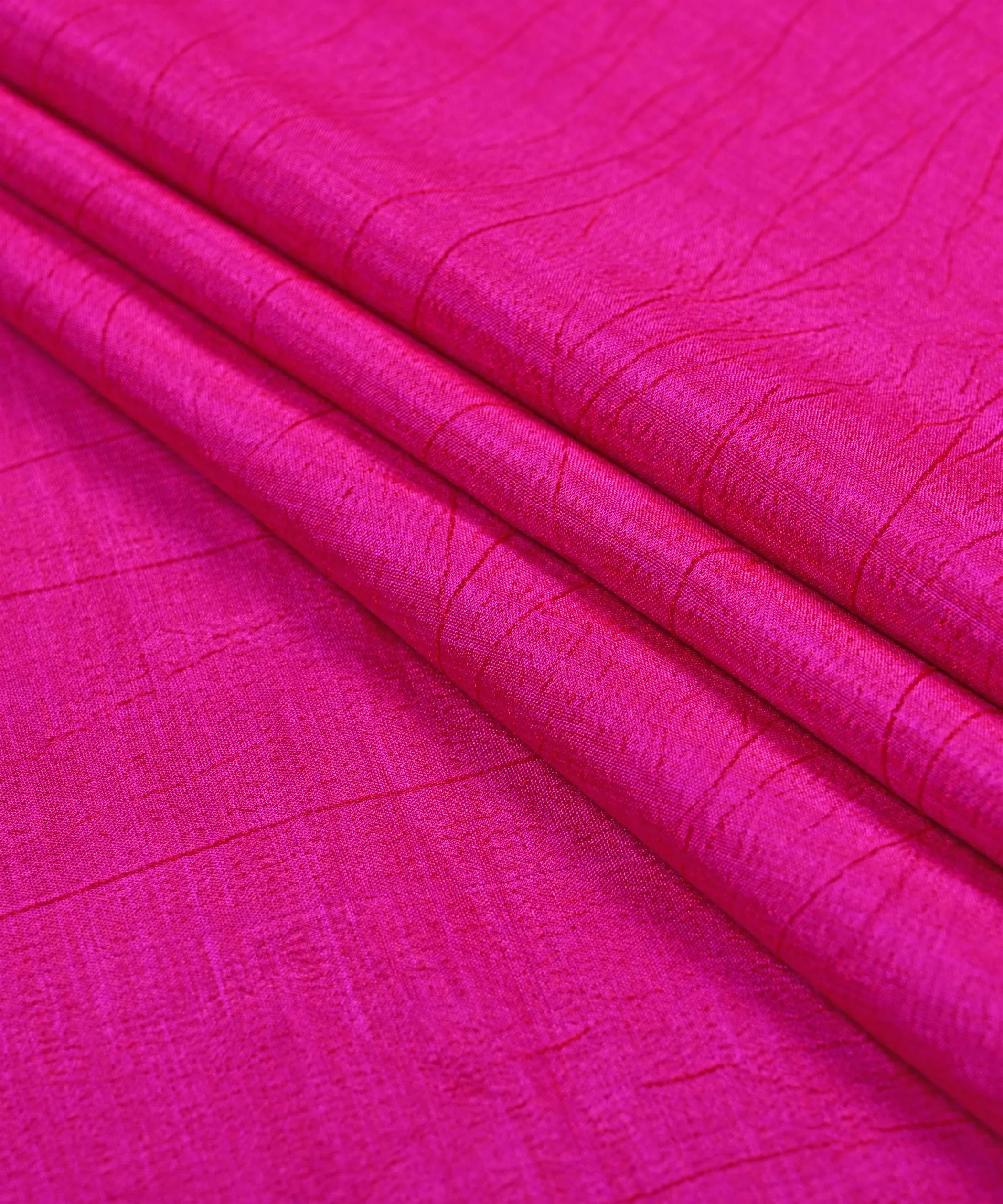 Hot Pink Textured Semi Silk Fabric