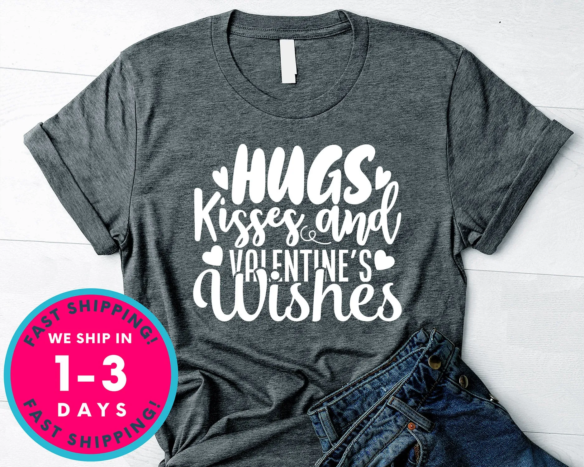 Hugs Kisses And Valentine's Wishes