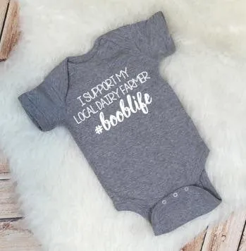 I Support My Local Dairy Farmer #booblife Bodysuit or Tee