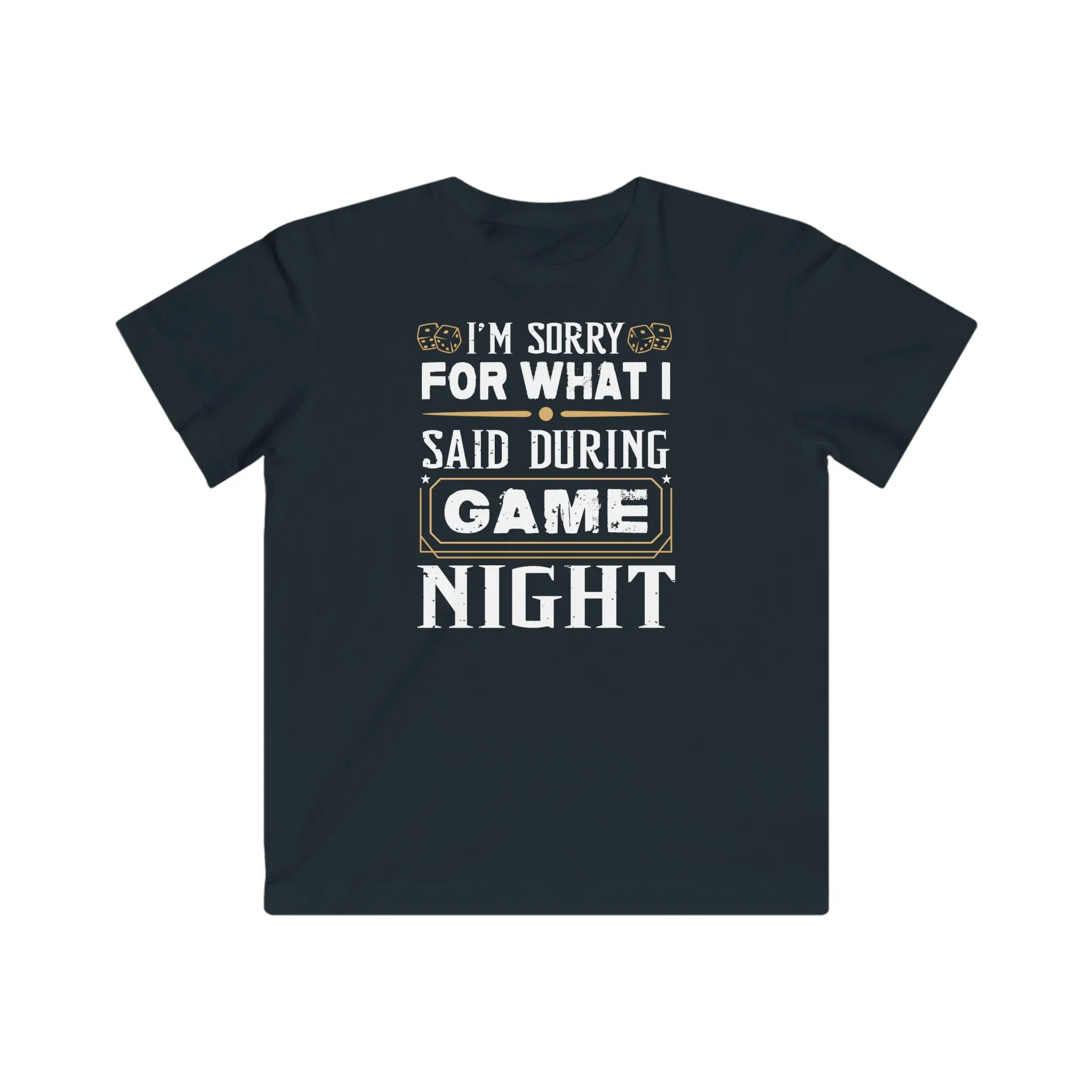 I'm sorry for what I said during game night Kids Fine Jersey Gaming Tee