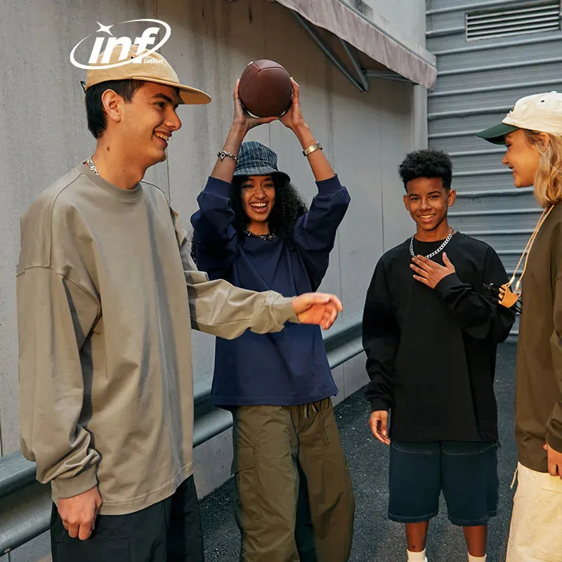INFLATION Basic Cotton Long Sleeve T-shirts
