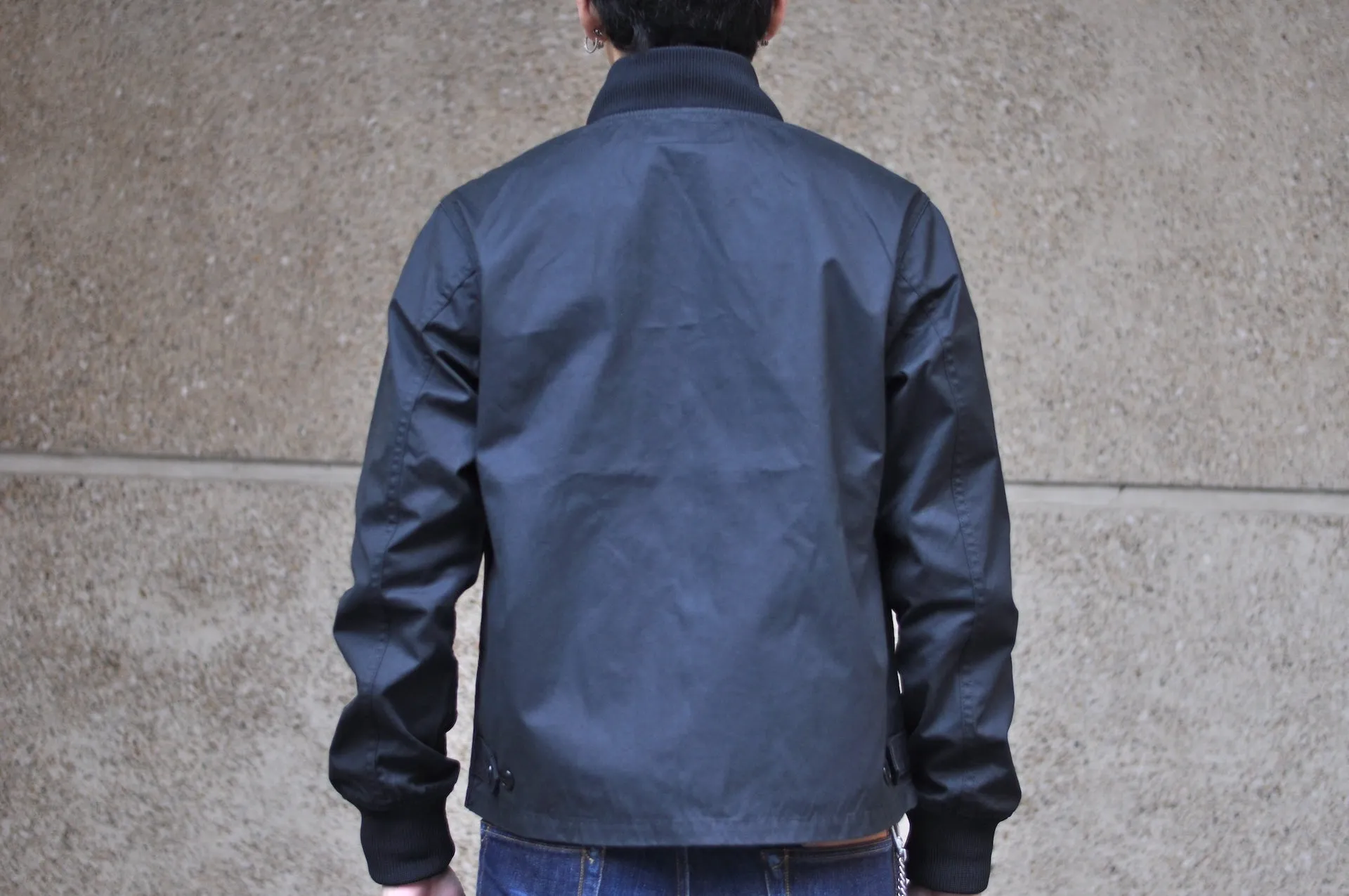 Iron Heart 7oz Rubber Wax Coated Weather Cloth Windbreaker (Black)