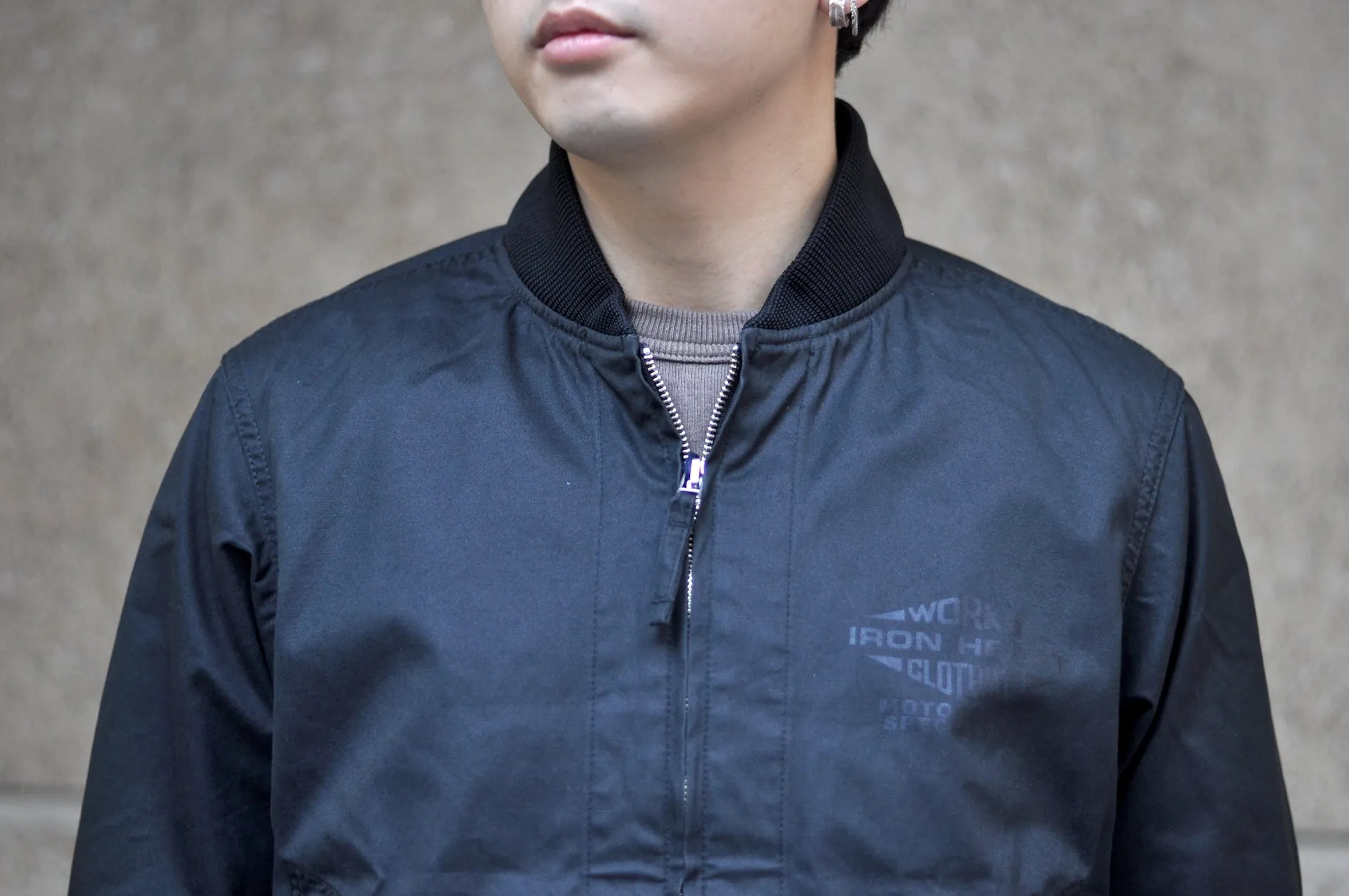 Iron Heart 7oz Rubber Wax Coated Weather Cloth Windbreaker (Black)