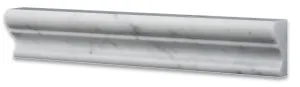 Italian Carrara White Marble Polished 2 X 12 Crown - Mercer Molding Trim - Lot of 50 Pcs.