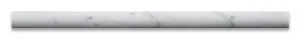 Italian Carrara White Marble Polished 3/4 X 12 Bullnose Liner Trim - Lot of 50 Pcs.