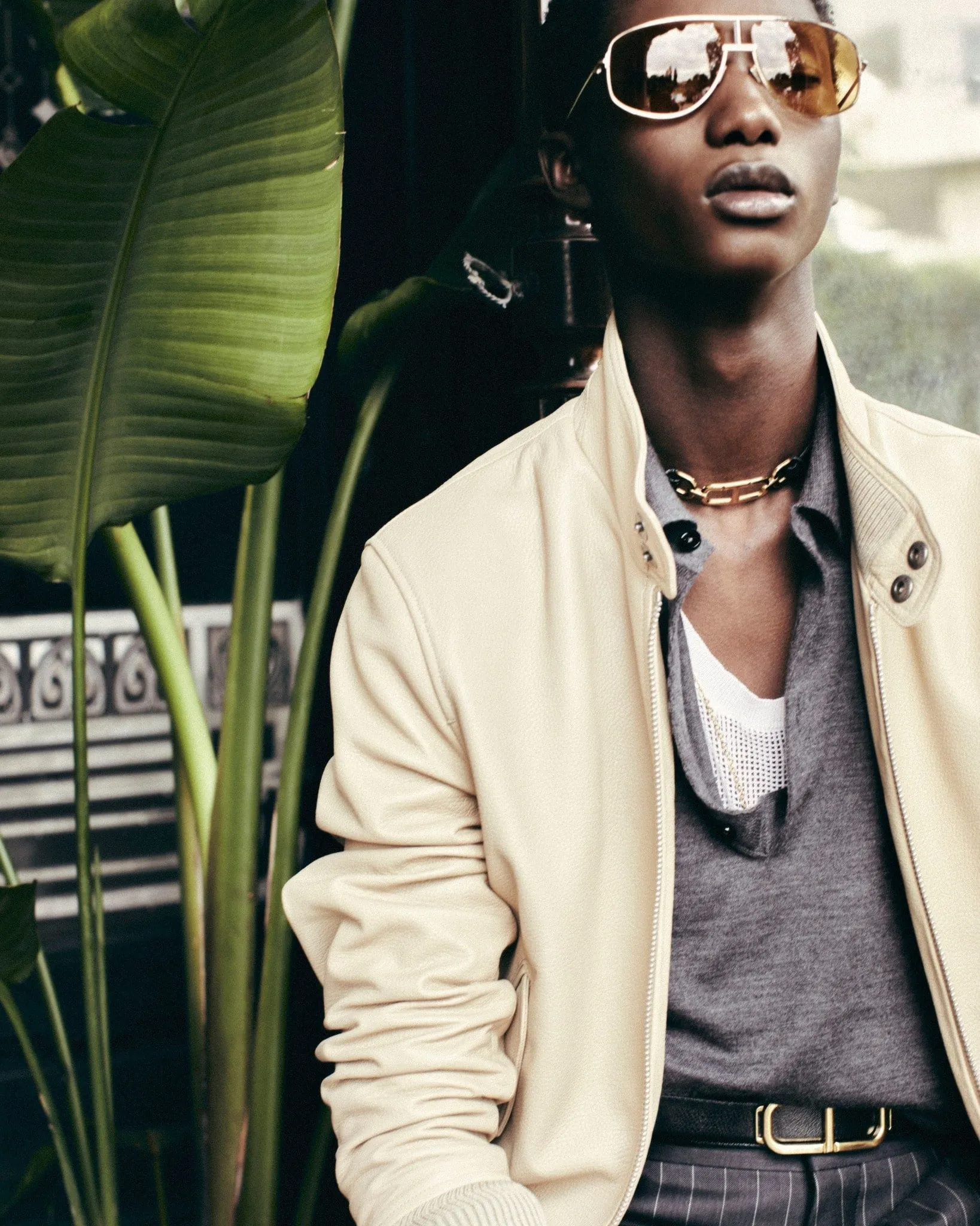 Ivory Fine Poplin Harrington Jacket