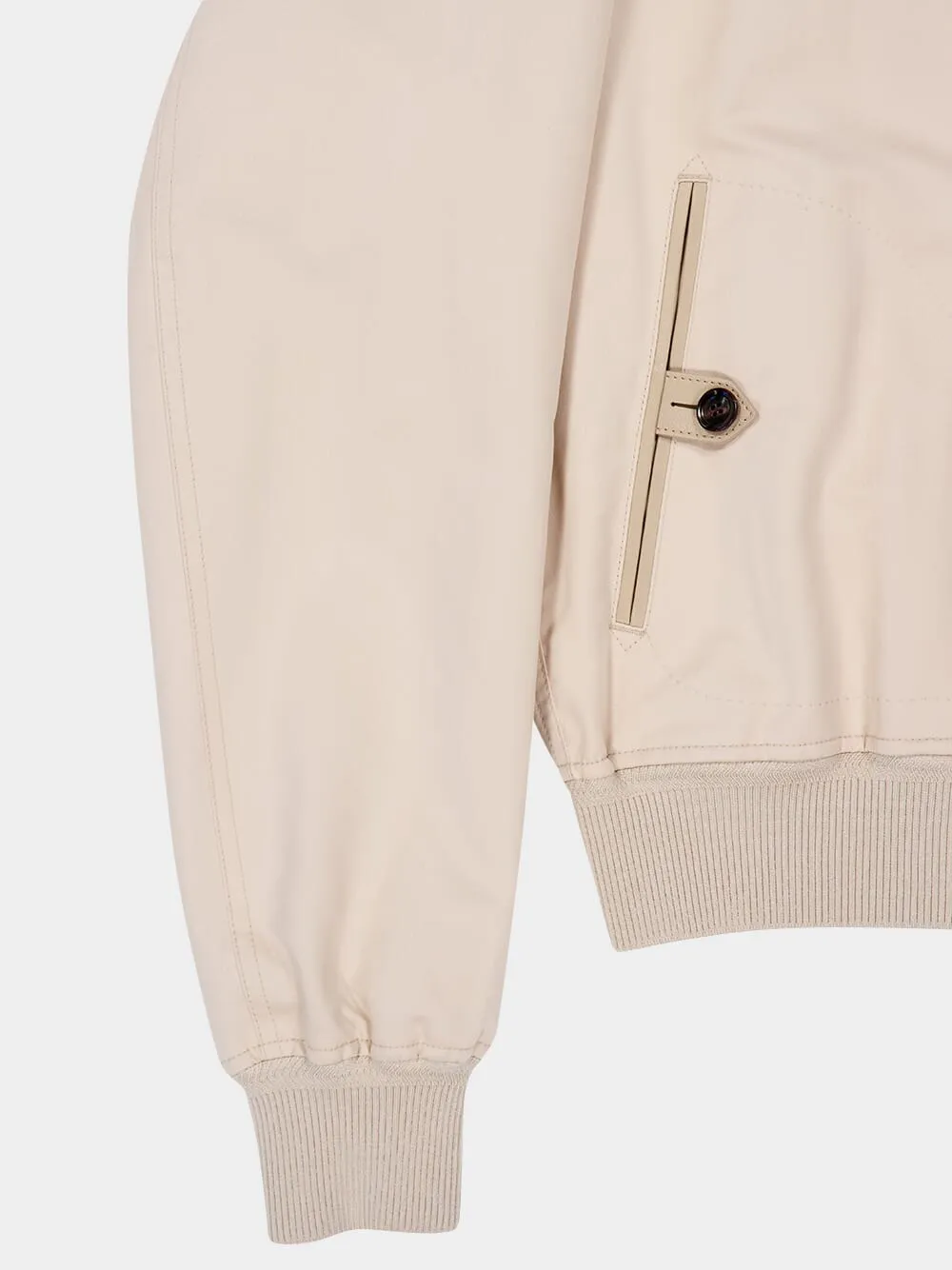 Ivory Fine Poplin Harrington Jacket