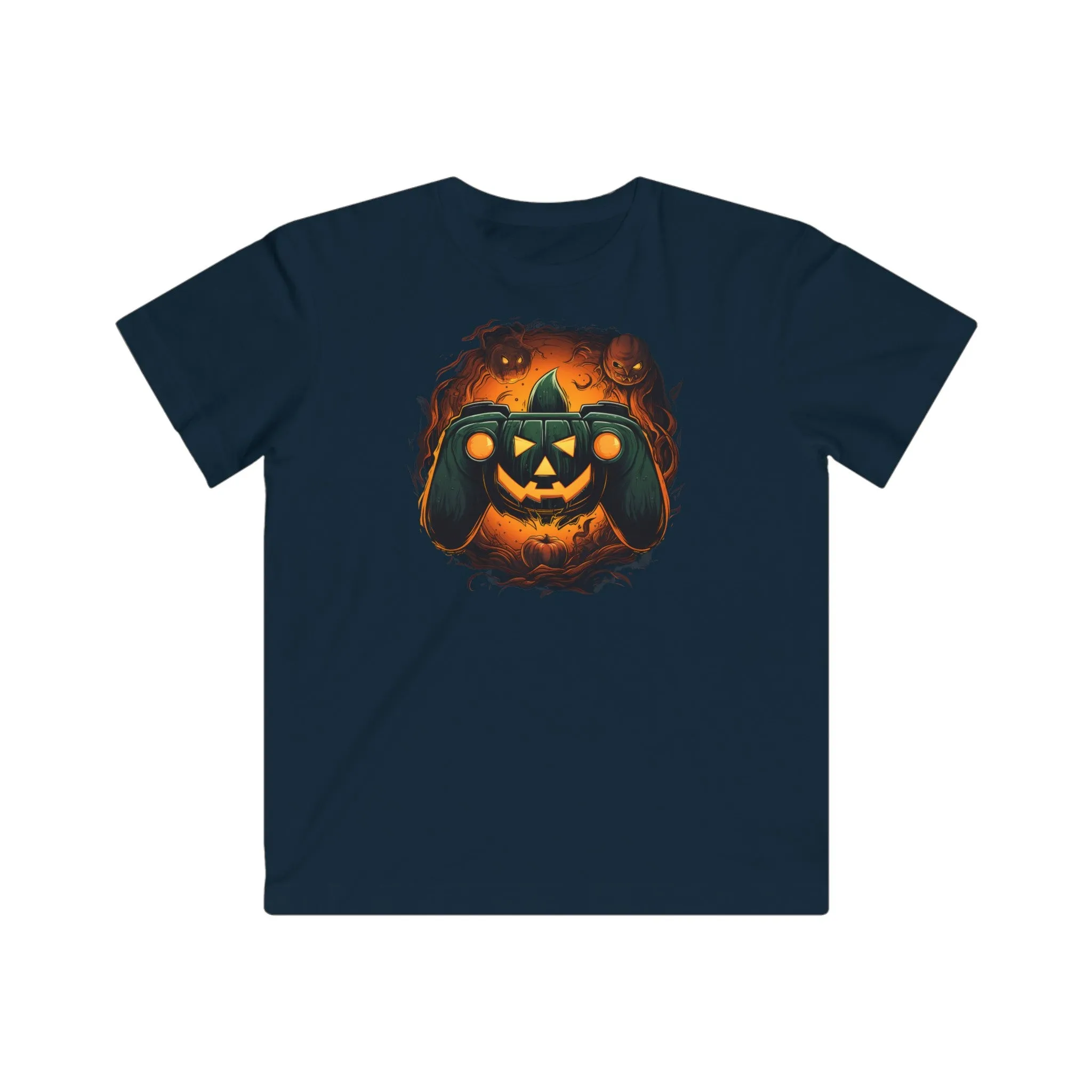 Jack-o-lantern Controller 6 Kids Fine Jersey Gaming Tee