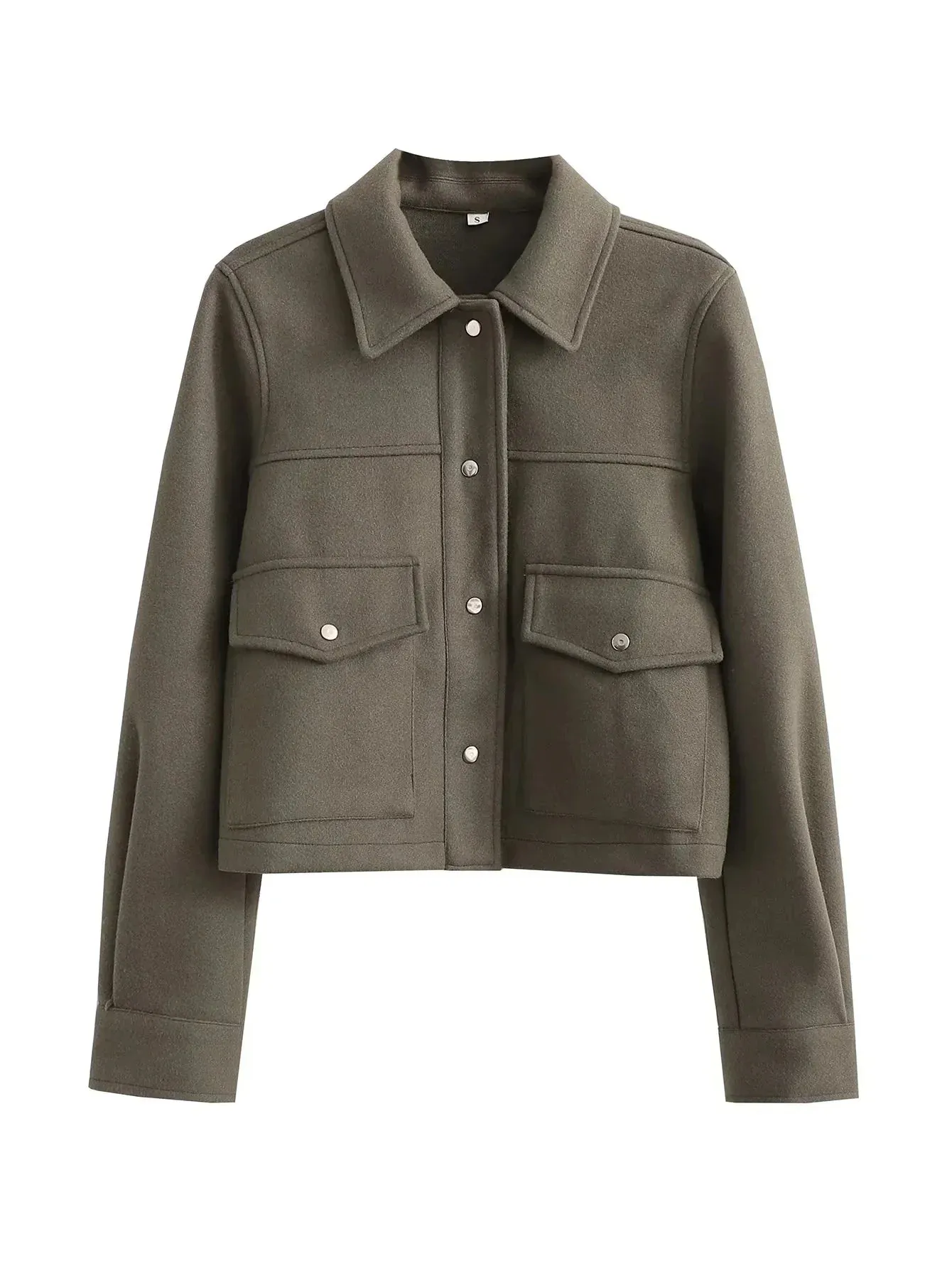 Jackets Womens Autumn Fashion Solid Front Pockets Button Long Sleeve Jacket Elegant Woman Casual Outerwear Coat