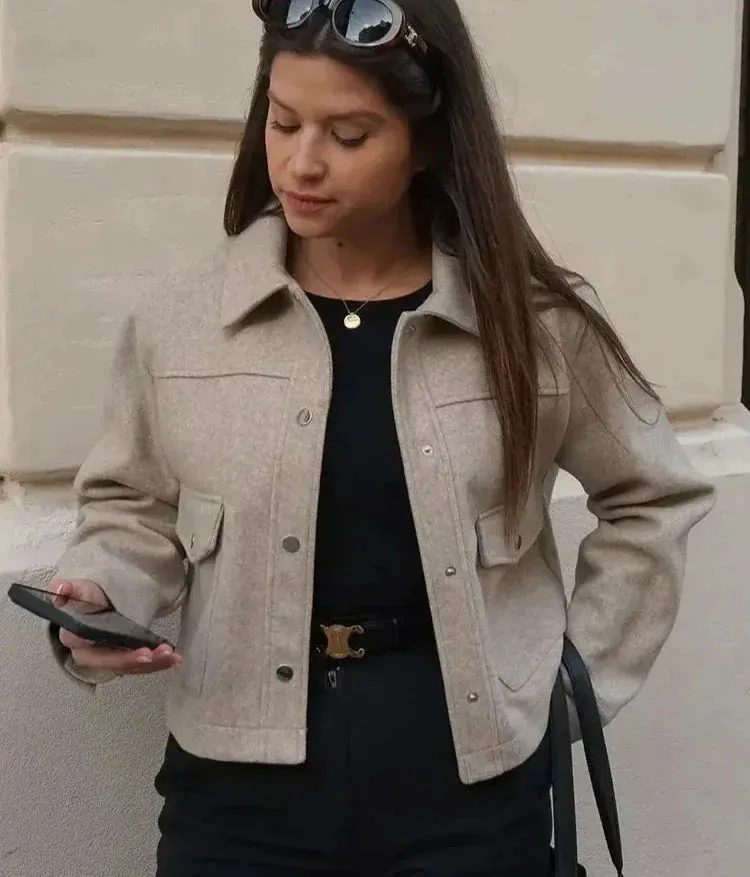 Jackets Womens Autumn Fashion Solid Front Pockets Button Long Sleeve Jacket Elegant Woman Casual Outerwear Coat