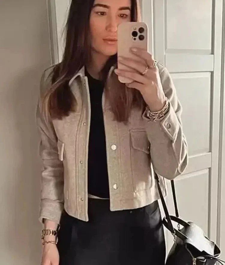 Jackets Womens Autumn Fashion Solid Front Pockets Button Long Sleeve Jacket Elegant Woman Casual Outerwear Coat