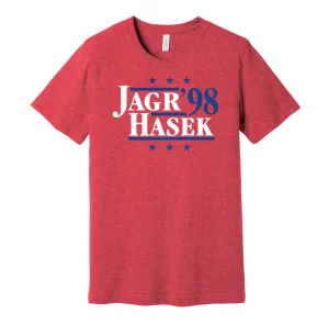 Jagr & Hasek '98 - Czech Republic National Team Legends Political Campaign Parody T-Shirt - Hyper Than Hype Shirts