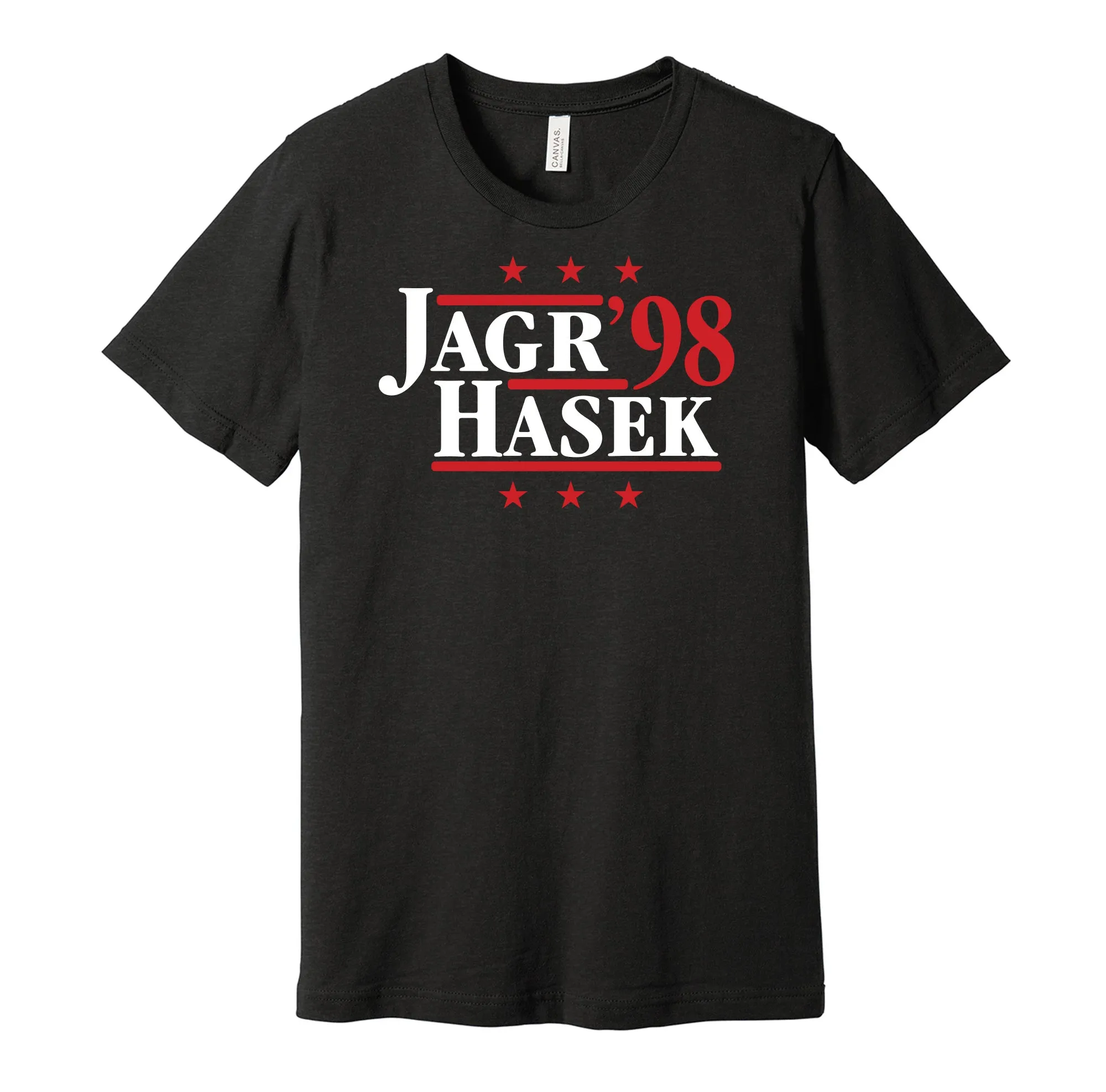Jagr & Hasek '98 - Czech Republic National Team Legends Political Campaign Parody T-Shirt - Hyper Than Hype Shirts