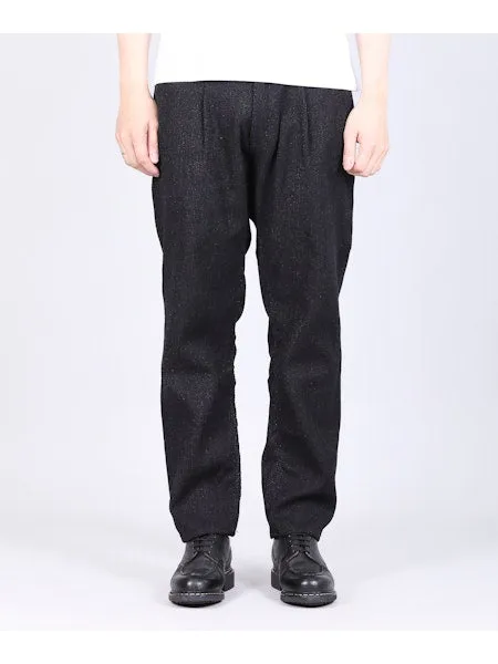 Japan blue JBJE1525 Sashiko wide tapered 5P Trouser - 11oz Black Sashiko