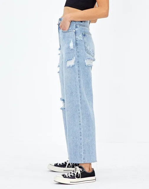 Jeans - Ripped Wide Leg Jean
