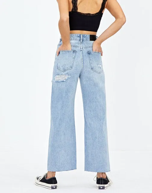 Jeans - Ripped Wide Leg Jean