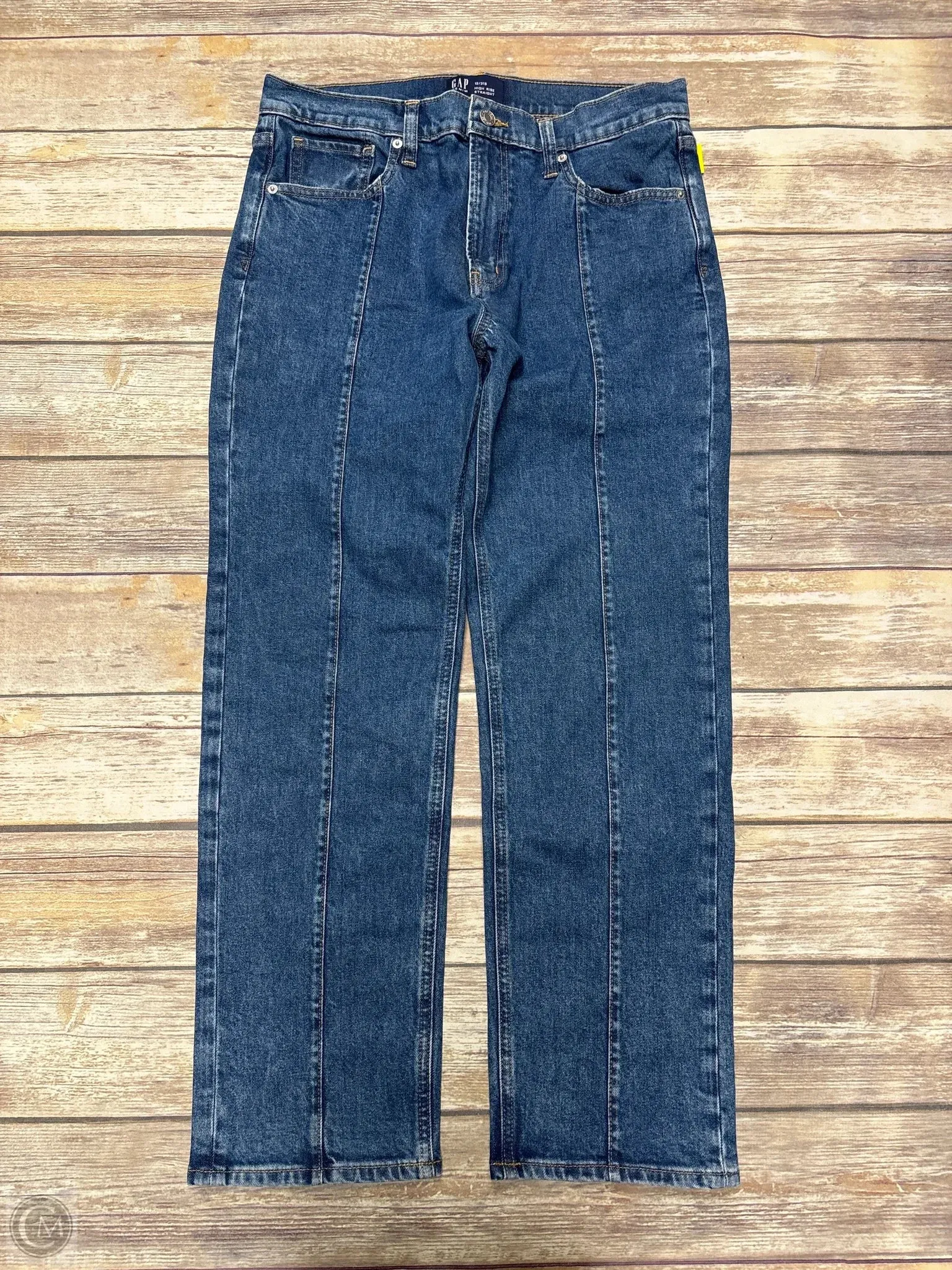 Jeans Straight By Gap In Blue Denim, Size: 12