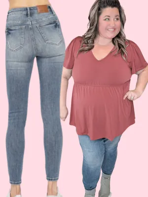 Judy Blue High Rise Super Sanded Tummy Control Skinny