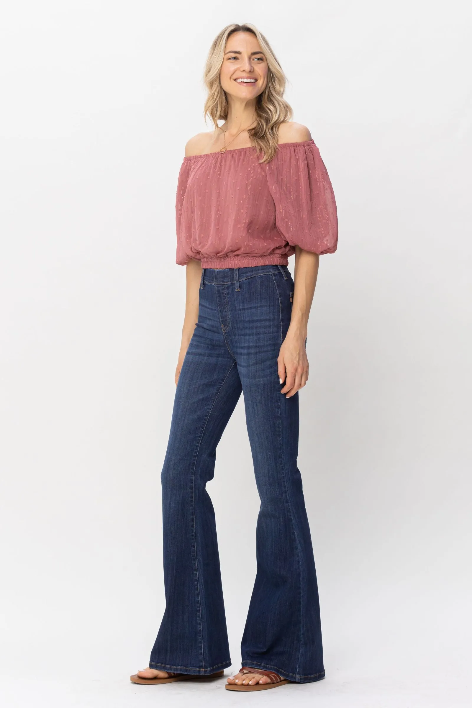 Judy Blue Pull On Flare Jeans