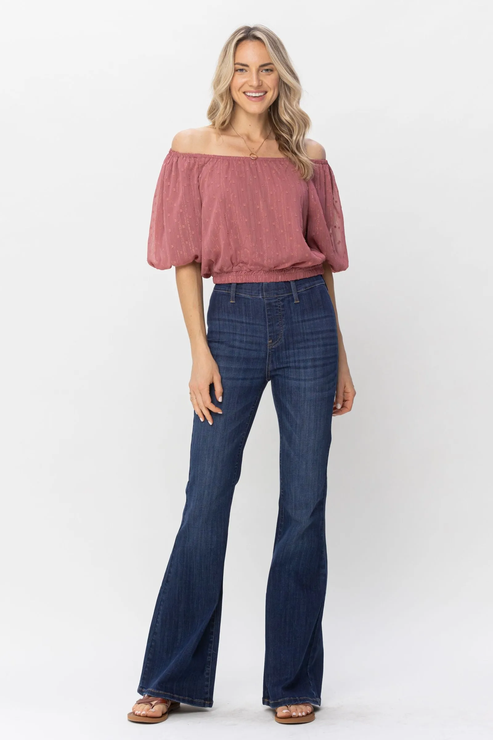 Judy Blue Pull On Flare Jeans