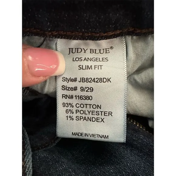 Judy Blue Women's Slim Fit Jeans Size 9 Dark Wash Stretch Denim