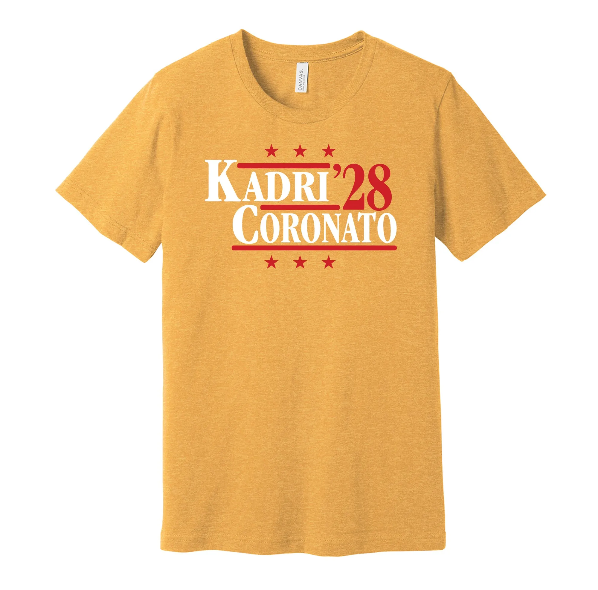 Kadri & Coronato '28 - Calgary Hockey Political Campaign Parody T-Shirt - Hyper Than Hype Shirts