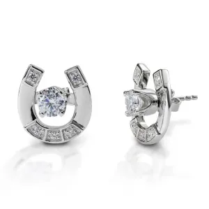 Kelly Herd Earrings Stud with Horseshoe Jacket - Sterling Silver
