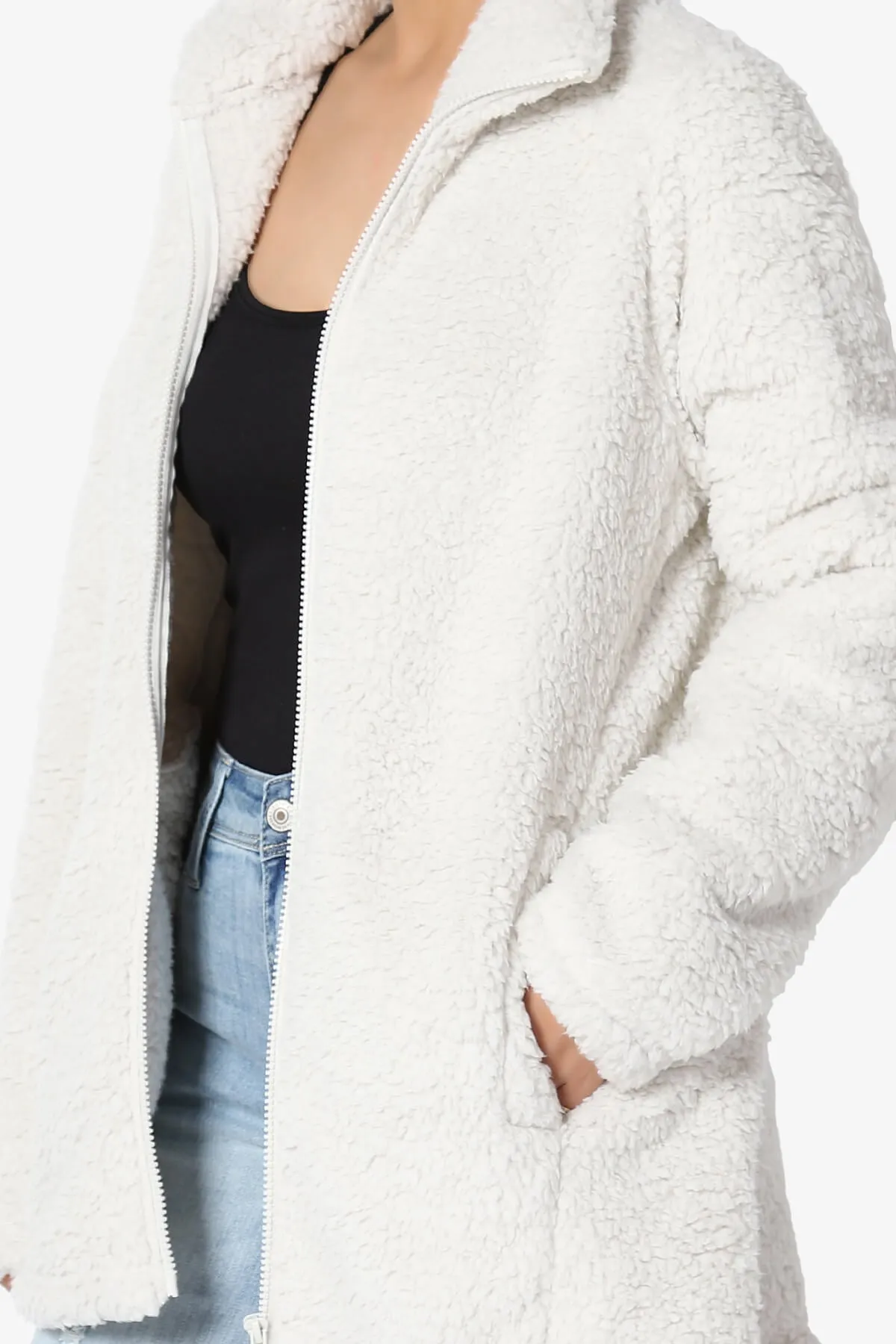 Kenmar High Neck Short Slim Teddy Jacket