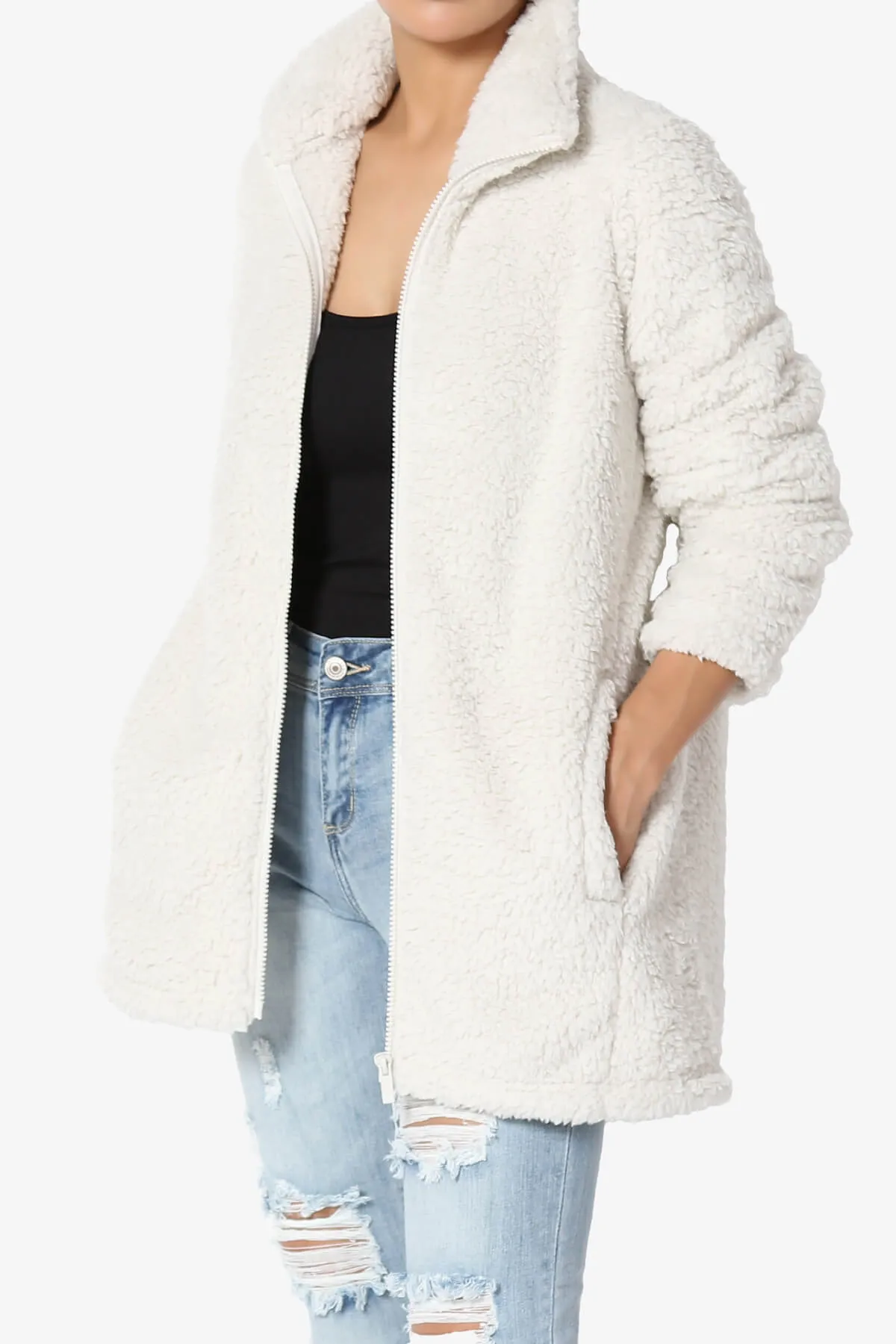 Kenmar High Neck Short Slim Teddy Jacket